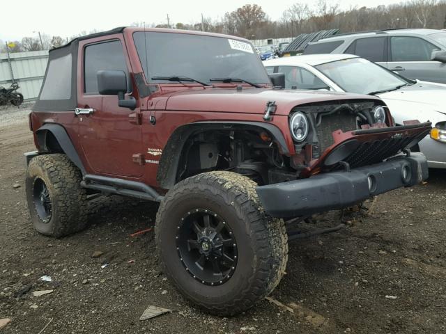 1J4FA54137L116089 - 2007 JEEP WRANGLER S BURGUNDY photo 1