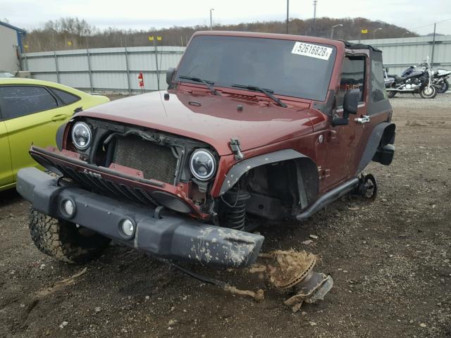 1J4FA54137L116089 - 2007 JEEP WRANGLER S BURGUNDY photo 2