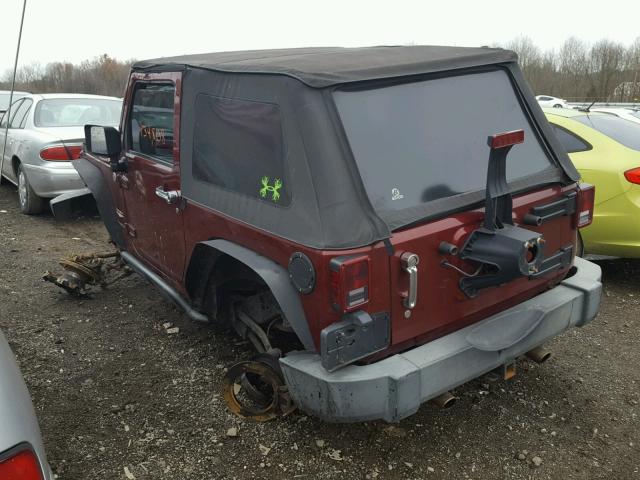 1J4FA54137L116089 - 2007 JEEP WRANGLER S BURGUNDY photo 3