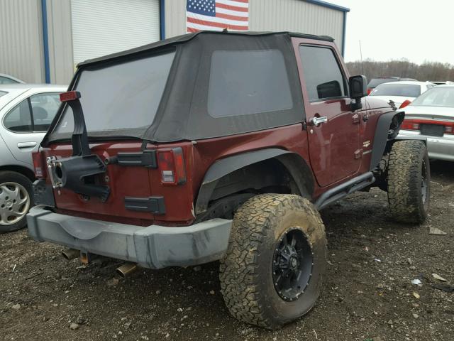 1J4FA54137L116089 - 2007 JEEP WRANGLER S BURGUNDY photo 4