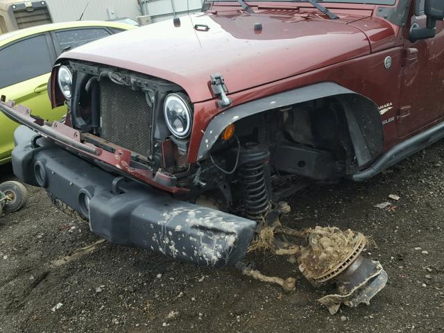 1J4FA54137L116089 - 2007 JEEP WRANGLER S BURGUNDY photo 9