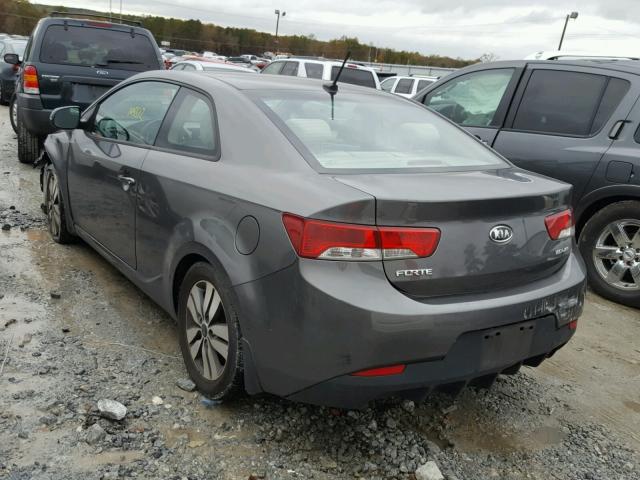 KNAFU6A27D5709113 - 2013 KIA FORTE EX GRAY photo 3