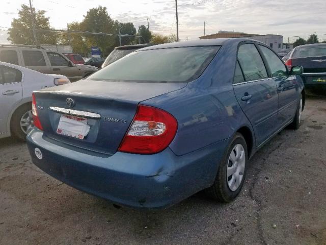 4T1BE32K04U837139 - 2004 TOYOTA CAMRY LE BLUE photo 4