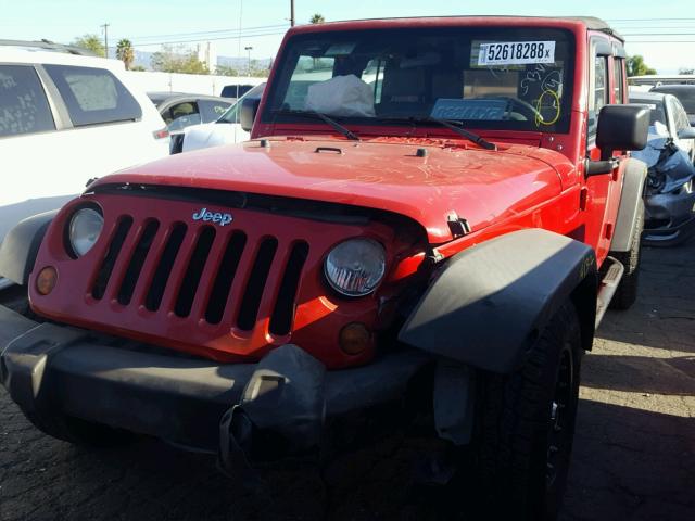 1J4GB39107L106831 - 2007 JEEP WRANGLER X RED photo 2