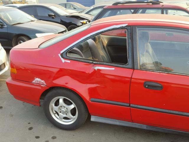 1HGEJ7221WL091296 - 1998 HONDA CIVIC HX RED photo 9