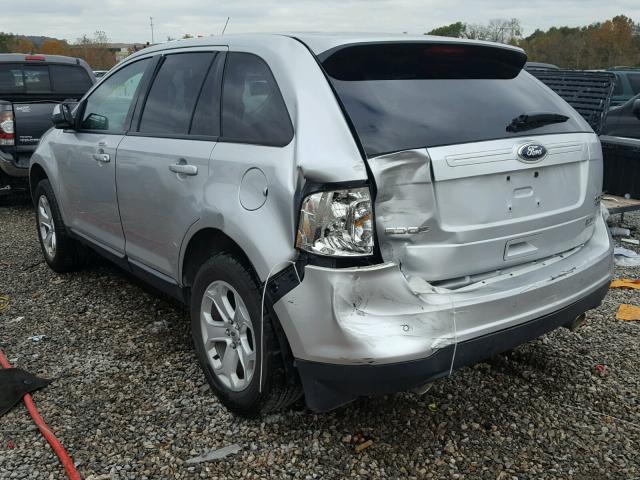 2FMDK4JC9DBA91104 - 2013 FORD EDGE SEL SILVER photo 3