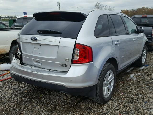 2FMDK4JC9DBA91104 - 2013 FORD EDGE SEL SILVER photo 4