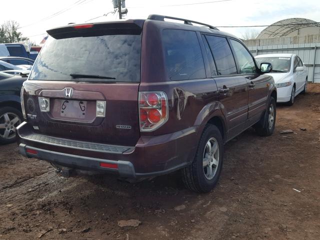 5FNYF18348B053030 - 2008 HONDA PILOT SE BURGUNDY photo 4