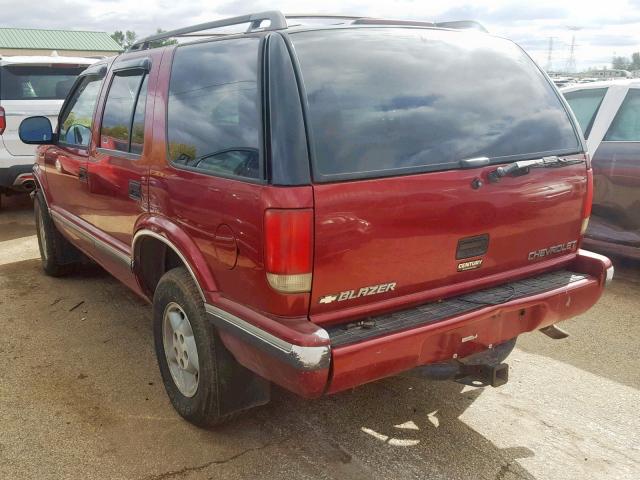 1GNDT13W4V2250410 - 1997 CHEVROLET BLAZER BURGUNDY photo 3