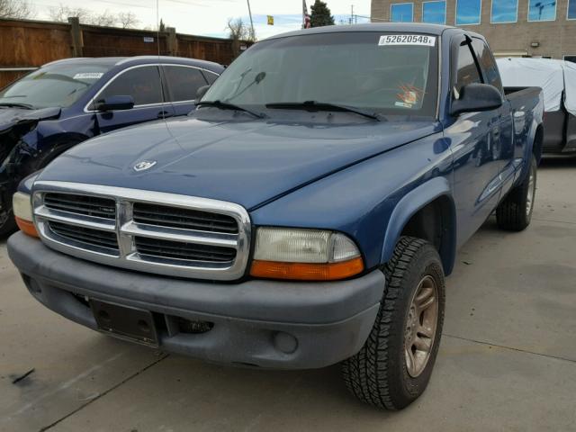 1D7HG12K64S601223 - 2004 DODGE DAKOTA SXT BLUE photo 2