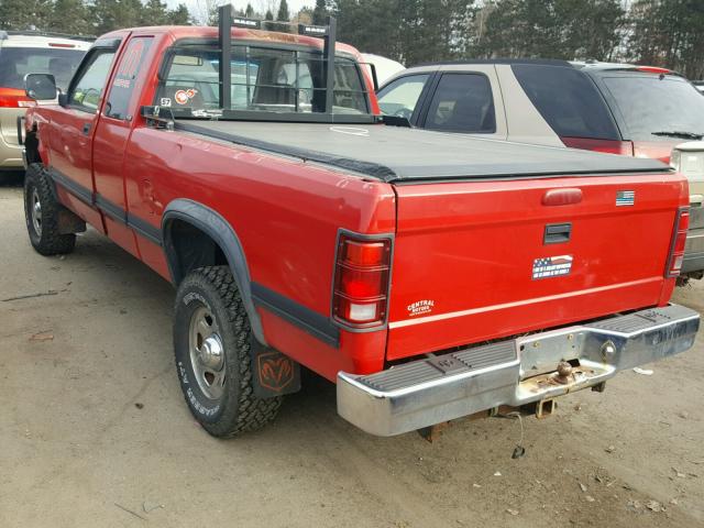 1B7GG23Y6SS135918 - 1995 DODGE DAKOTA RED photo 3