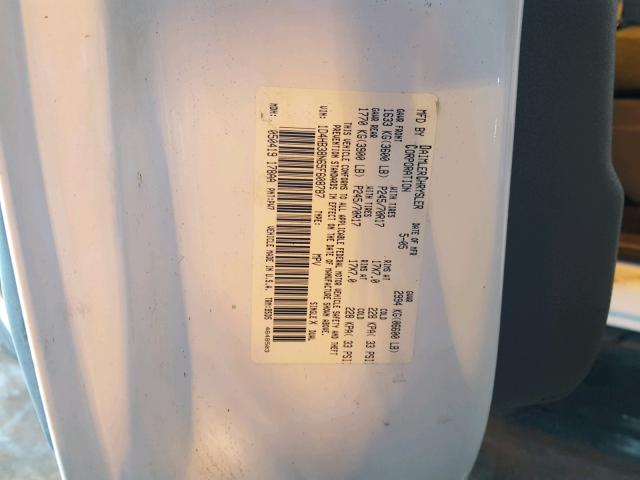 1D4HB38N65F608787 - 2005 DODGE DURANGO ST WHITE photo 10