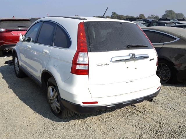 5J6RE4H70AL084932 - 2010 HONDA CR-V EXL WHITE photo 3