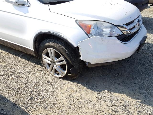 5J6RE4H70AL084932 - 2010 HONDA CR-V EXL WHITE photo 9