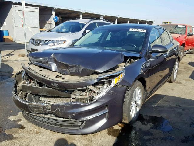 5XXGU4L34HG150879 - 2017 KIA OPTIMA EX CHARCOAL photo 2