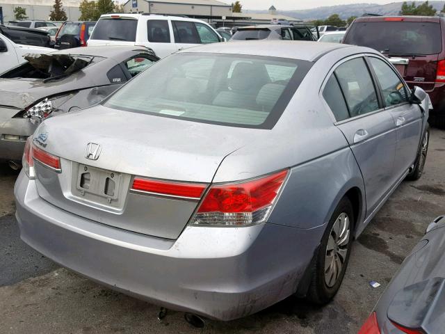 1HGCP2F37BA104375 - 2011 HONDA ACCORD LX SILVER photo 4