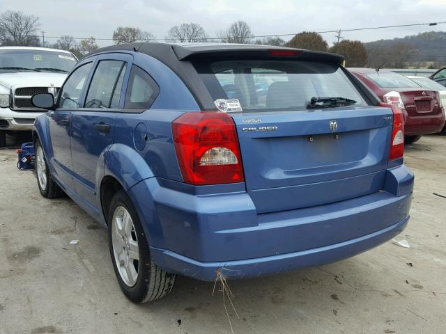 1B3HB48B57D203156 - 2007 DODGE CALIBER SX BLUE photo 3