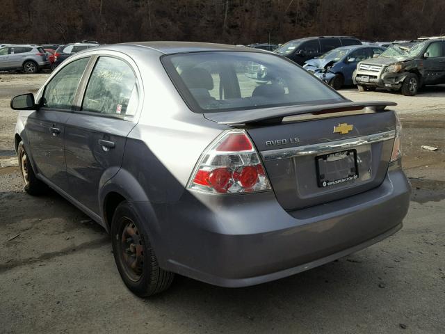 KL1TD56628B233766 - 2008 CHEVROLET AVEO BASE Сұр фото 3