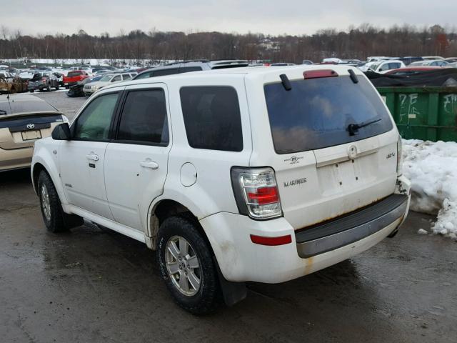 4M2CU91188KJ43608 - 2008 MERCURY MARINER WHITE photo 3