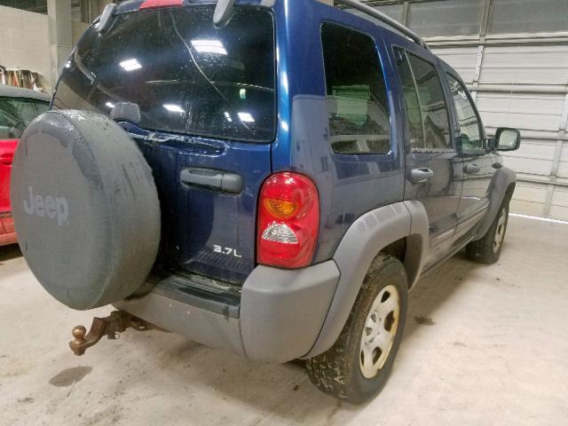 1J4GL48K24W191615 - 2004 JEEP LIBERTY SP BLUE photo 4