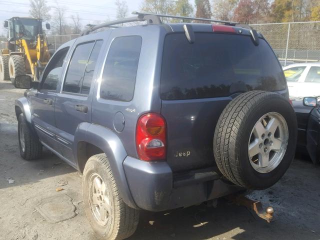 1J4GL58K82W200594 - 2002 JEEP LIBERTY LI BLUE photo 3