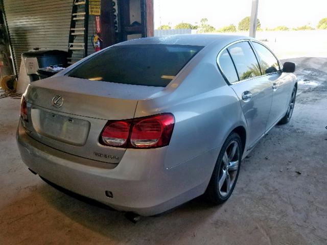 JTHBH96S165000727 - 2006 LEXUS GS 300 SILVER photo 4