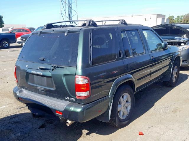 JN8DR07X31W506208 - 2001 NISSAN PATHFINDER GREEN photo 4