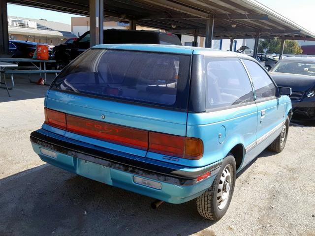 JB3CU24X9KU091612 - 1989 DODGE COLT E TEAL photo 4