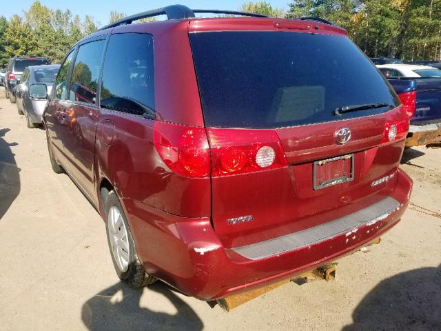 5TDZK23C68S183061 - 2008 TOYOTA SIENNA BURGUNDY photo 3