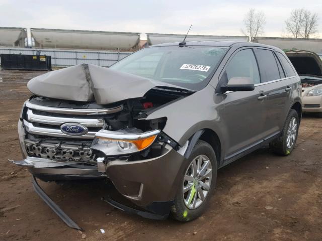 2FMDK4KC2EBA58199 - 2014 FORD EDGE LIMIT BROWN photo 2