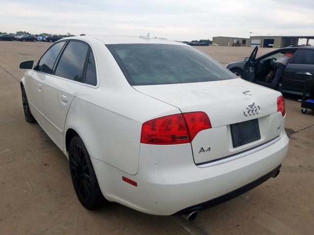 WAUDH78E96A188679 - 2006 AUDI A4 3.2 QUA WHITE photo 3