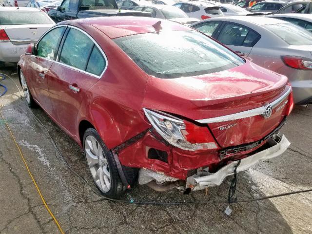 2G4GV5GV1D9249252 - 2013 BUICK REGAL GS RED photo 3