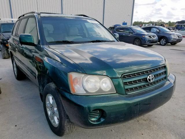 JTEHF21A830140527 - 2003 TOYOTA HIGHLANDER GREEN photo 1