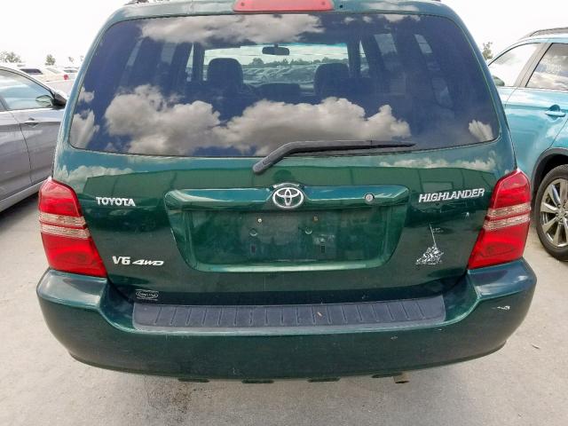 JTEHF21A830140527 - 2003 TOYOTA HIGHLANDER GREEN photo 9