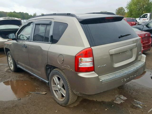 1J8FF47W57D241302 - 2007 JEEP COMPASS GOLD photo 3