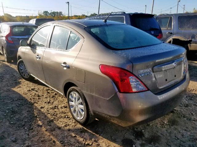 3N1CN7APXCL855107 - 2012 NISSAN VERSA S GRAY photo 3