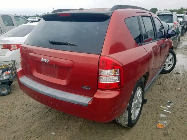 1J8FT47W17D101370 - 2007 JEEP COMPASS RED photo 4