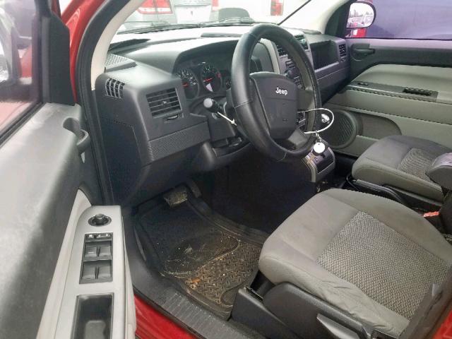 1J8FT47W17D101370 - 2007 JEEP COMPASS RED photo 9