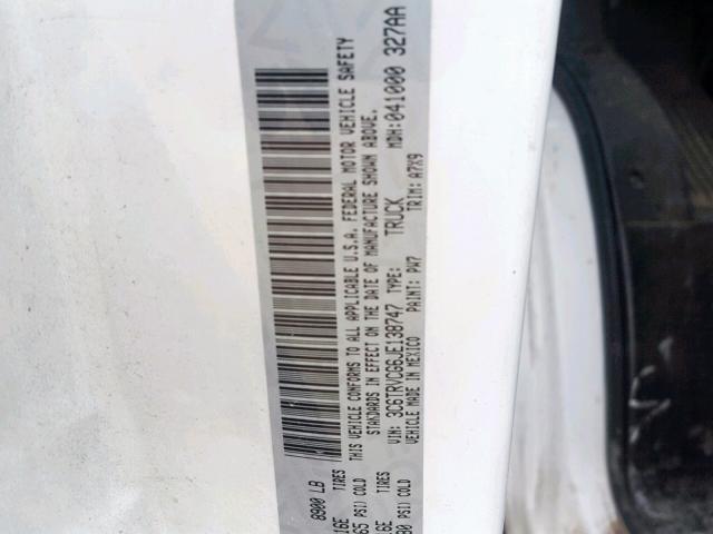 3C6TRVCG6JE138747 - 2018 RAM PROMASTER 白色 照片 10