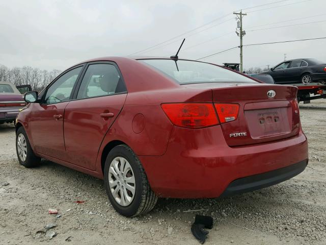 KNAFU4A20A5290912 - 2010 KIA FORTE EX RED photo 3