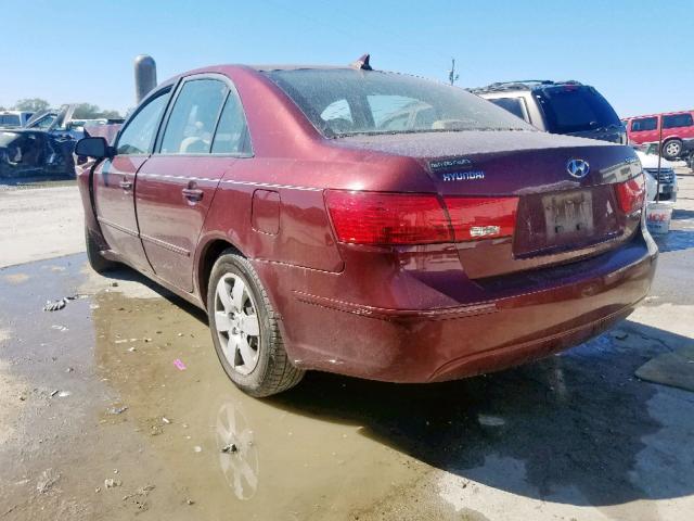 5NPET4AC7AH592319 - 2010 HYUNDAI SONATA GLS MAROON photo 3