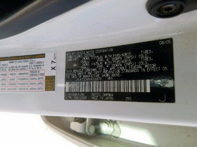 JTLKT324864036879 - 2006 TOYOTA SCION XB 白色 照片 10