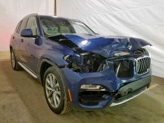 5UXTR9C54KLD98654 - 2019 BMW X3 XDRIVE3 BLUE photo 1