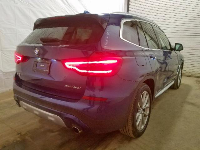 5UXTR9C54KLD98654 - 2019 BMW X3 XDRIVE3 BLUE photo 4