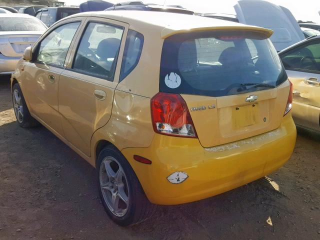 KL1TJ626X4B187425 - 2004 CHEVROLET AVEO LS YELLOW photo 3