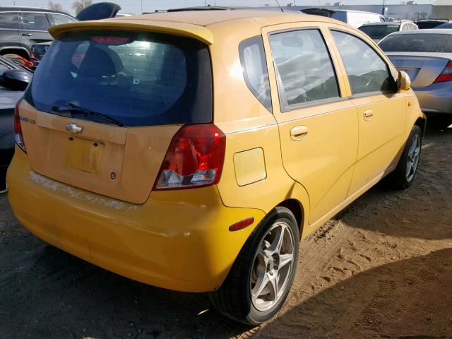 KL1TJ626X4B187425 - 2004 CHEVROLET AVEO LS YELLOW photo 4