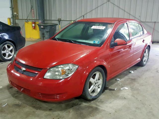 1G1AT58H497234061 - 2009 CHEVROLET COBALT LT RED photo 2