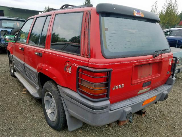 1J4GZ58Y8RC185867 - 1994 JEEP GRAND CHER RED photo 3