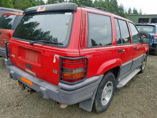 1J4GZ58Y8RC185867 - 1994 JEEP GRAND CHER RED photo 4