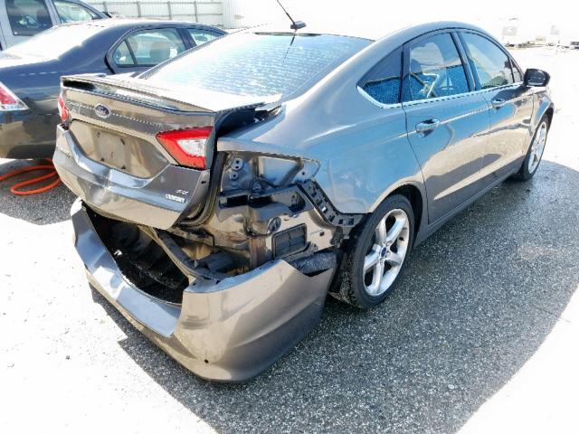 3FA6P0H96DR338197 - 2013 FORD FUSION SE GRAY photo 4